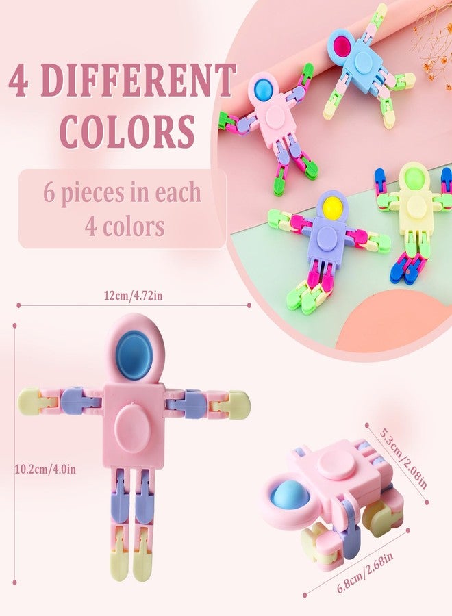 REHALY Robot Fidget Spinners Toys Transformable Fingertip Gyro Chain Toy Deformable DIY Stress Relief Fidget Toy for Adults Kids ADHD Autism Pinata Goodie Bag Birthday School Prizes Gift(24 PCS) - Image 2
